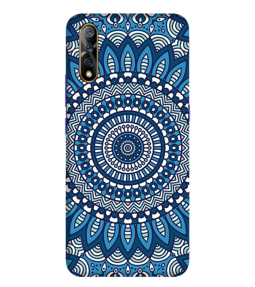 PS1327-Blue Mandala Design Back Cover for Vivo S1