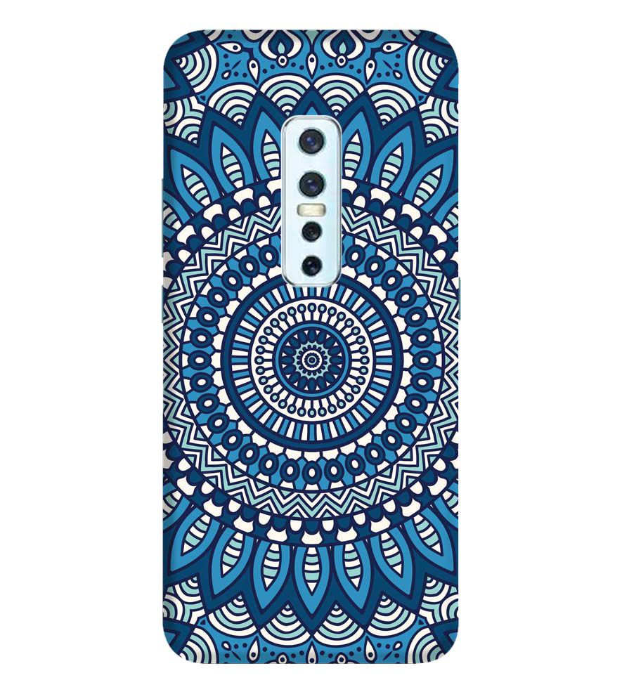 PS1327-Blue Mandala Design Back Cover for Vivo V17 Pro