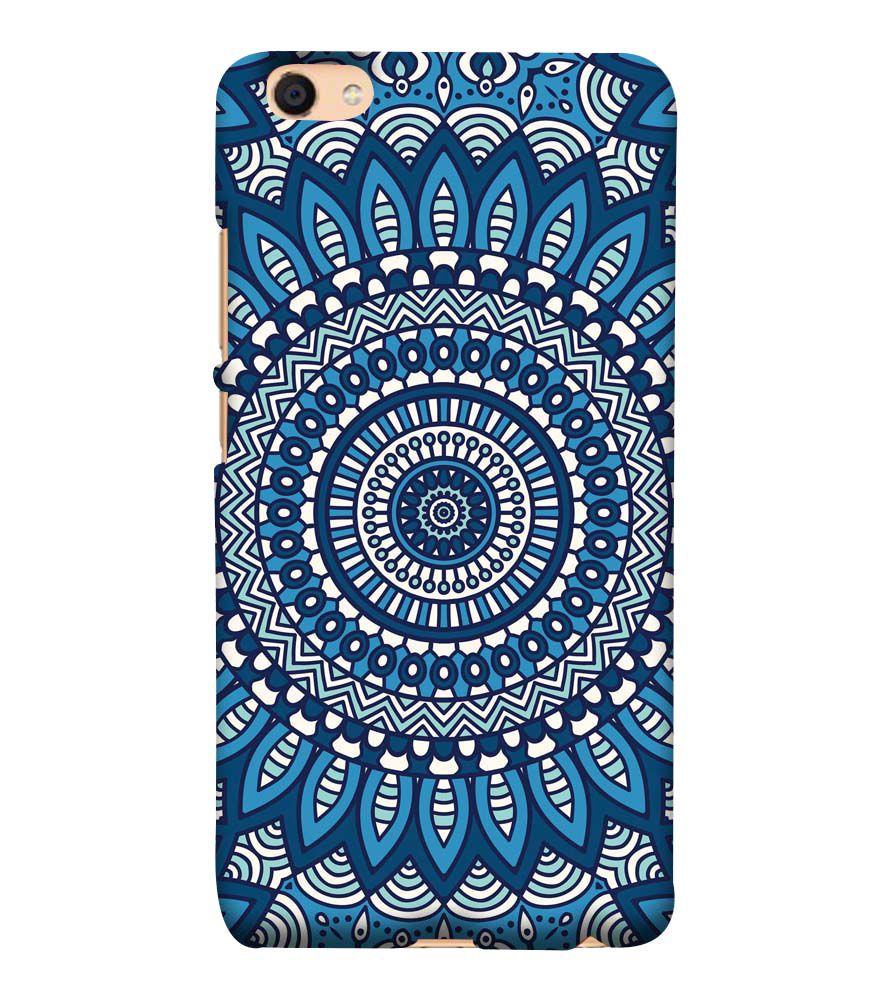 PS1327-Blue Mandala Design Back Cover for Vivo Y55L