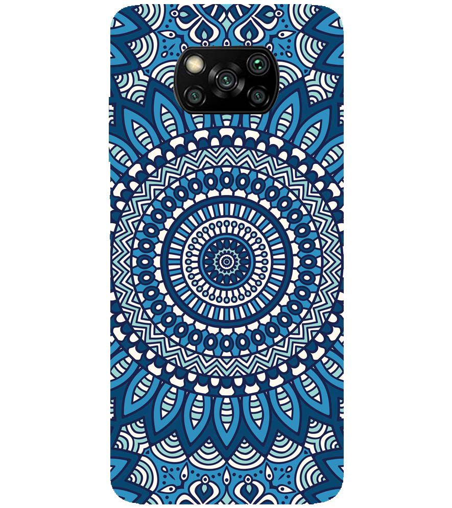 PS1327-Blue Mandala Design Back Cover for Xiaomi Poco X3