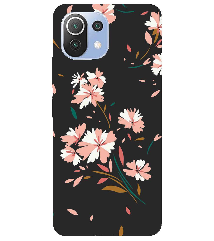 PS1328-Flower Pattern Back Cover for Xiaomi Mi 11 Lite