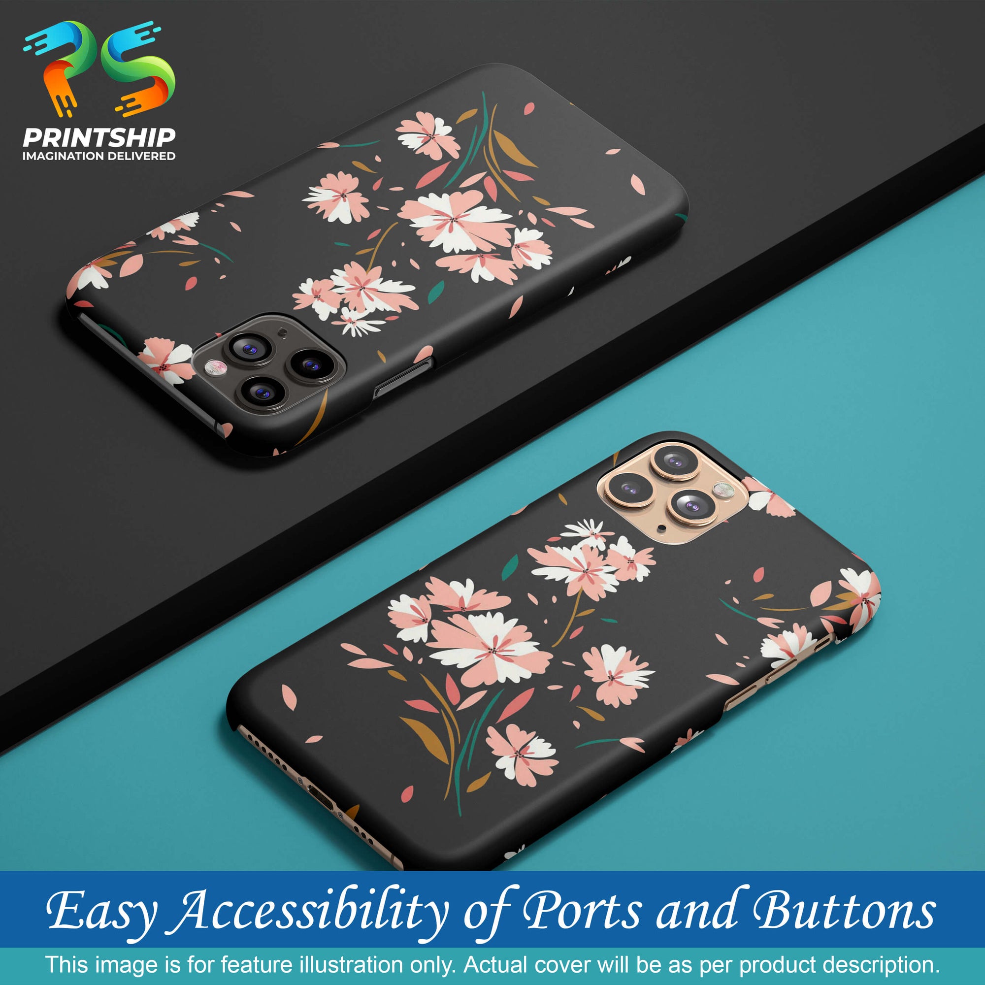 PS1328-Flower Pattern Back Cover for Realme 7-Image5