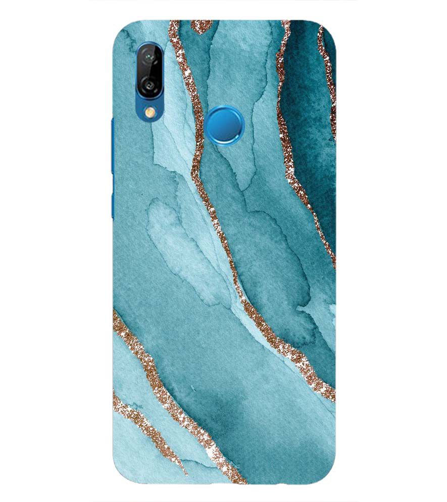 PS1329-Golden Green Marble Back Cover for Huawei Nova 3e