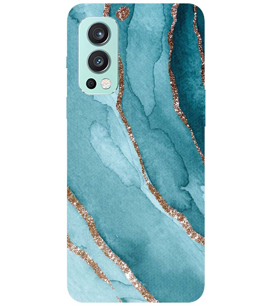 PS1329-Golden Green Marble Back Cover for OnePlus Nord 2 5G