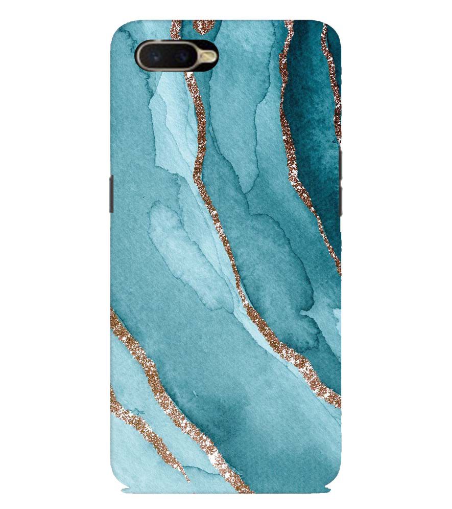 PS1329-Golden Green Marble Back Cover for Oppo K1