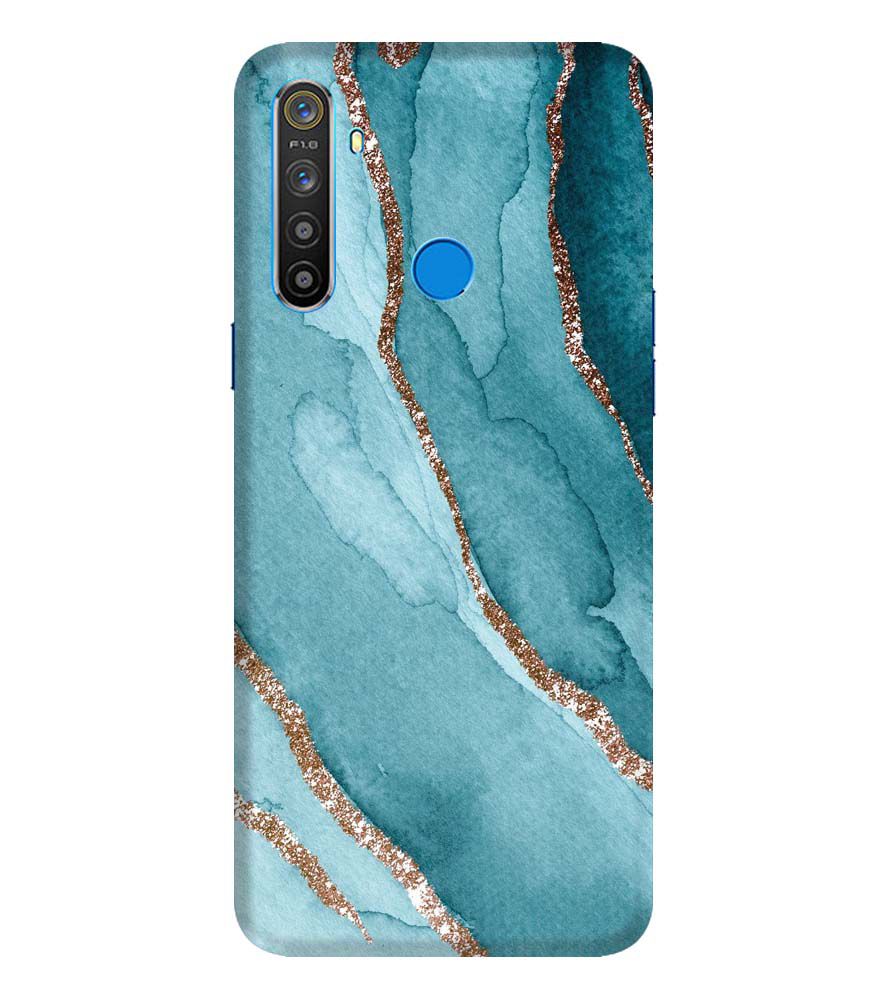 PS1329-Golden Green Marble Back Cover for Realme 5i