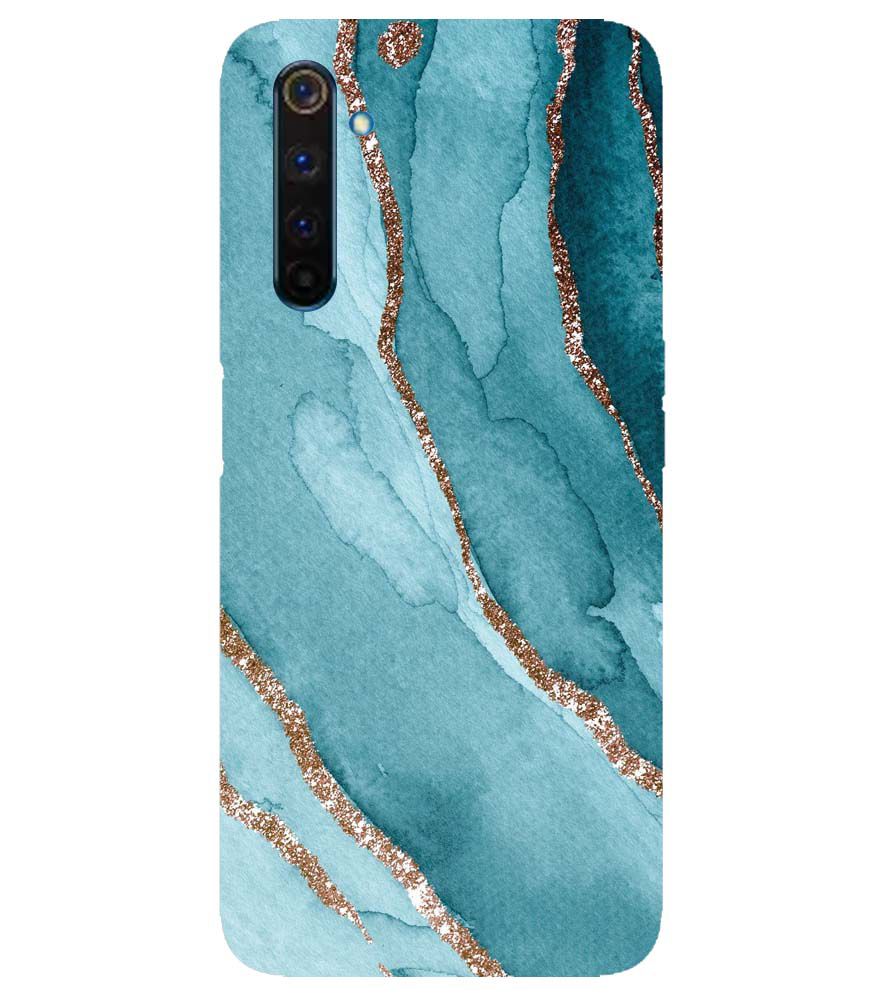 PS1329-Golden Green Marble Back Cover for Realme 6 Pro