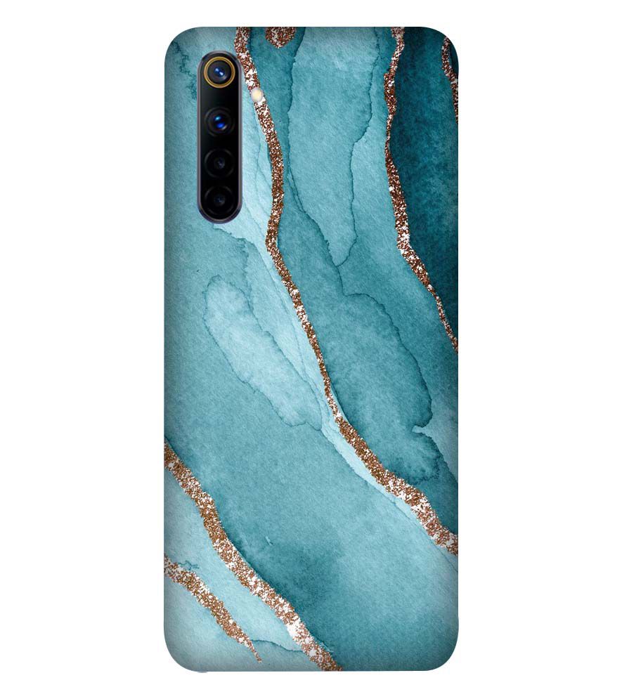 PS1329-Golden Green Marble Back Cover for Realme 6i