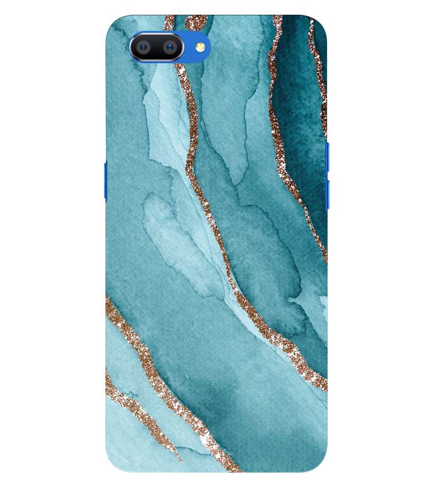 PS1329-Golden Green Marble Back Cover for Oppo Realme C1