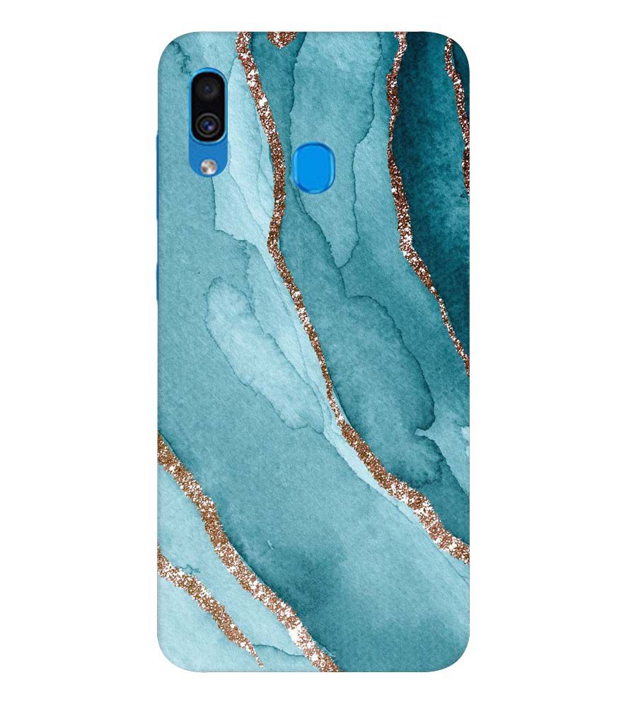 PS1329-Golden Green Marble Back Cover for Samsung Galaxy A20