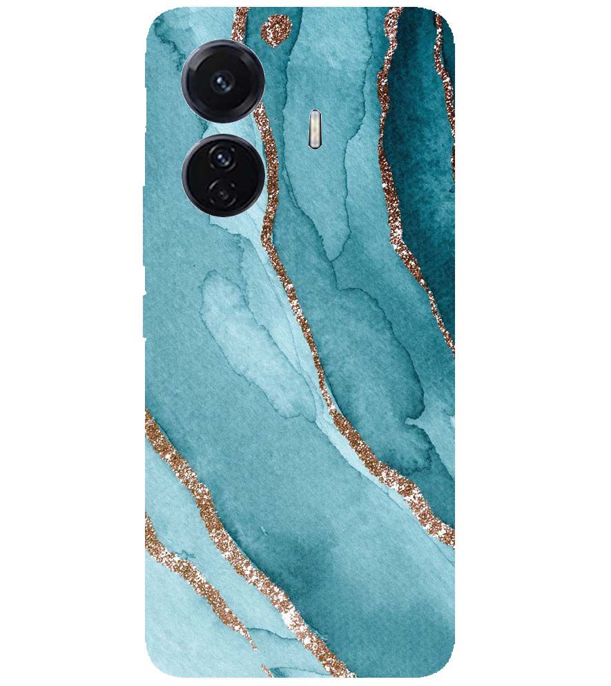 PS1329-Golden Green Marble Back Cover for vivo T1 Pro