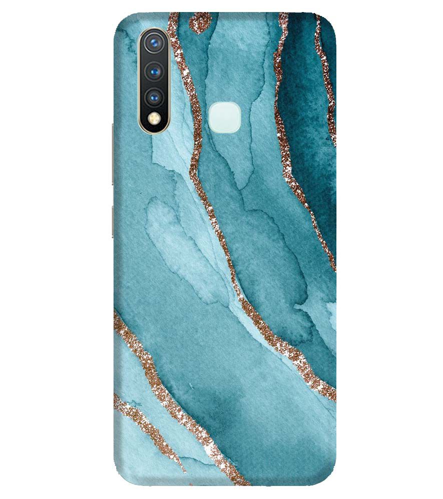 PS1329-Golden Green Marble Back Cover for Vivo U20