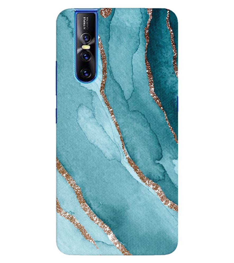 PS1329-Golden Green Marble Back Cover for Vivo V15 Pro