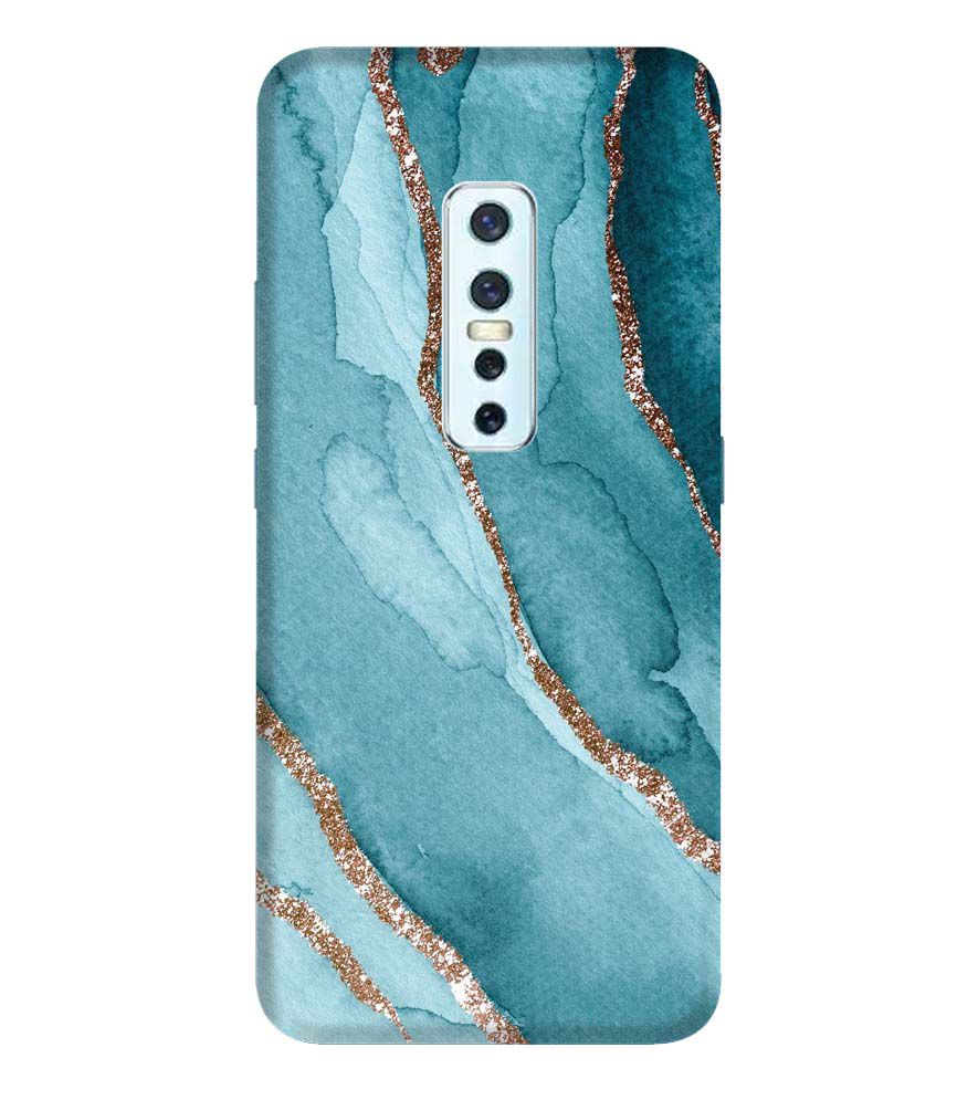 PS1329-Golden Green Marble Back Cover for Vivo V17 Pro