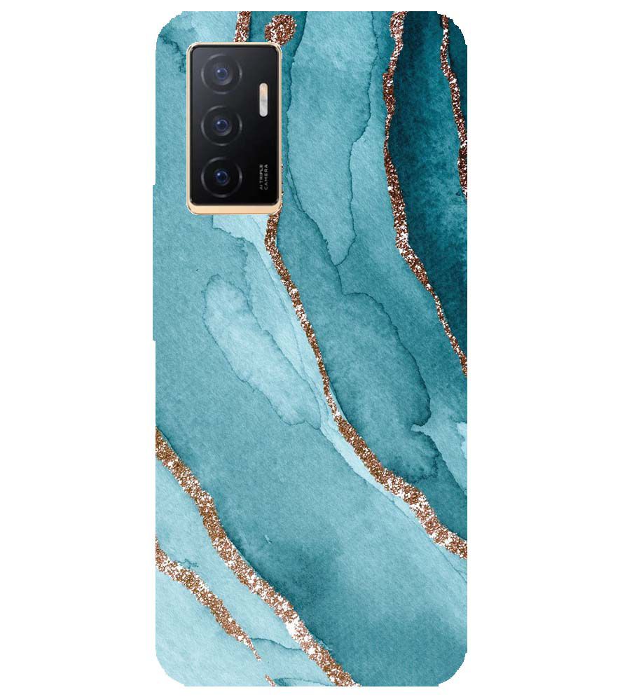 PS1329-Golden Green Marble Back Cover for vivo V23e 5G