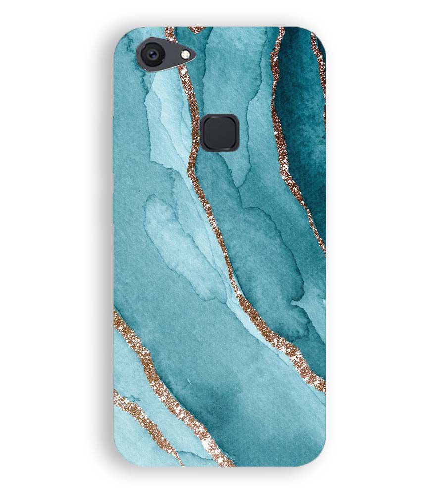 PS1329-Golden Green Marble Back Cover for Vivo V7 Plus