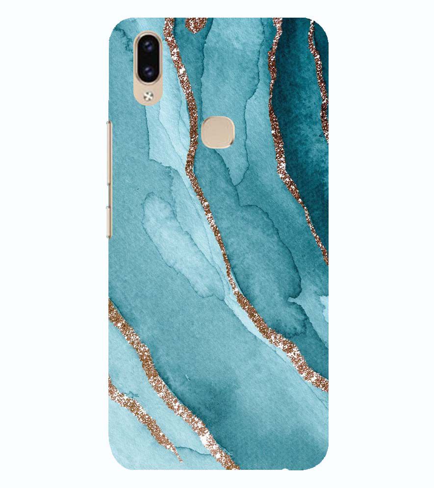 PS1329-Golden Green Marble Back Cover for Vivo V9