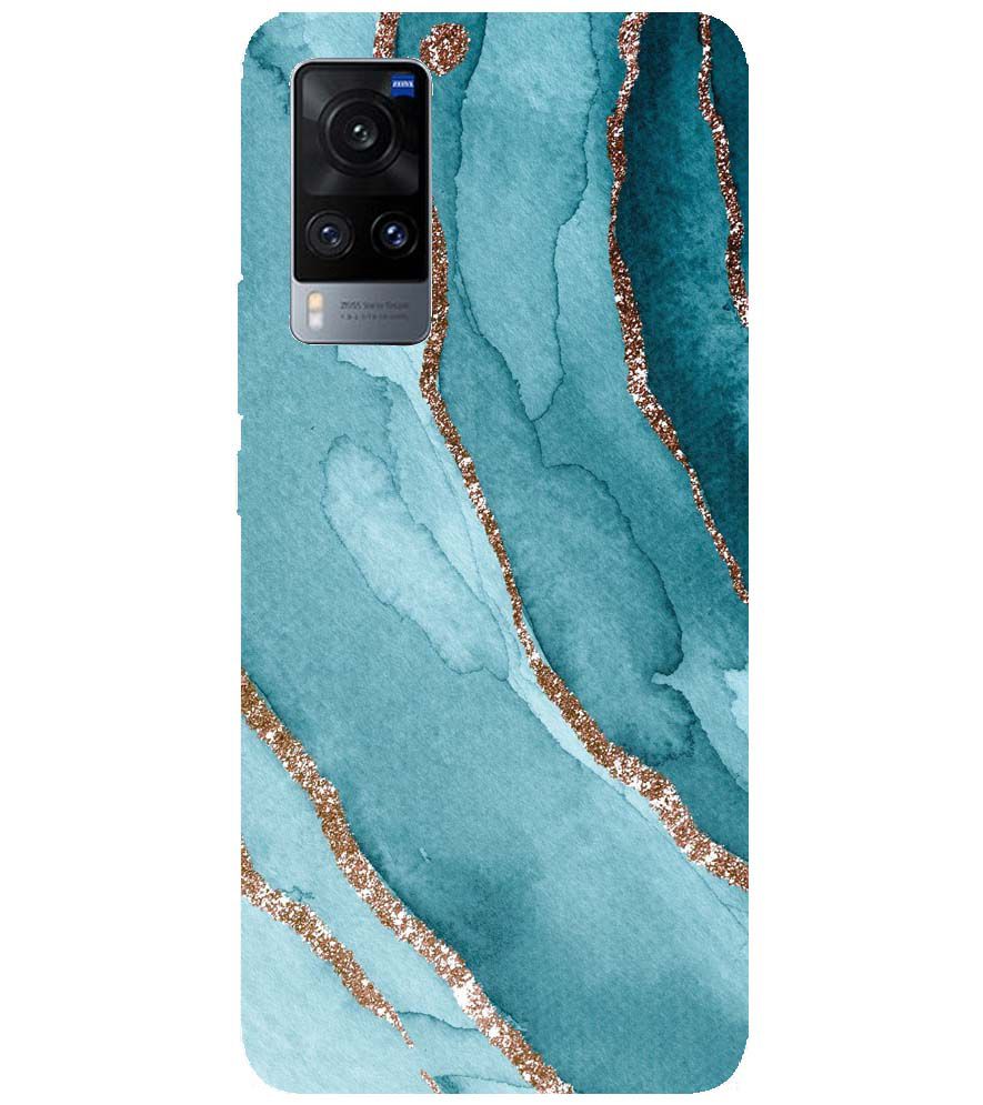 PS1329-Golden Green Marble Back Cover for vivo X60