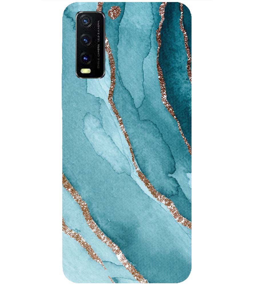 PS1329-Golden Green Marble Back Cover for vivo Y12s