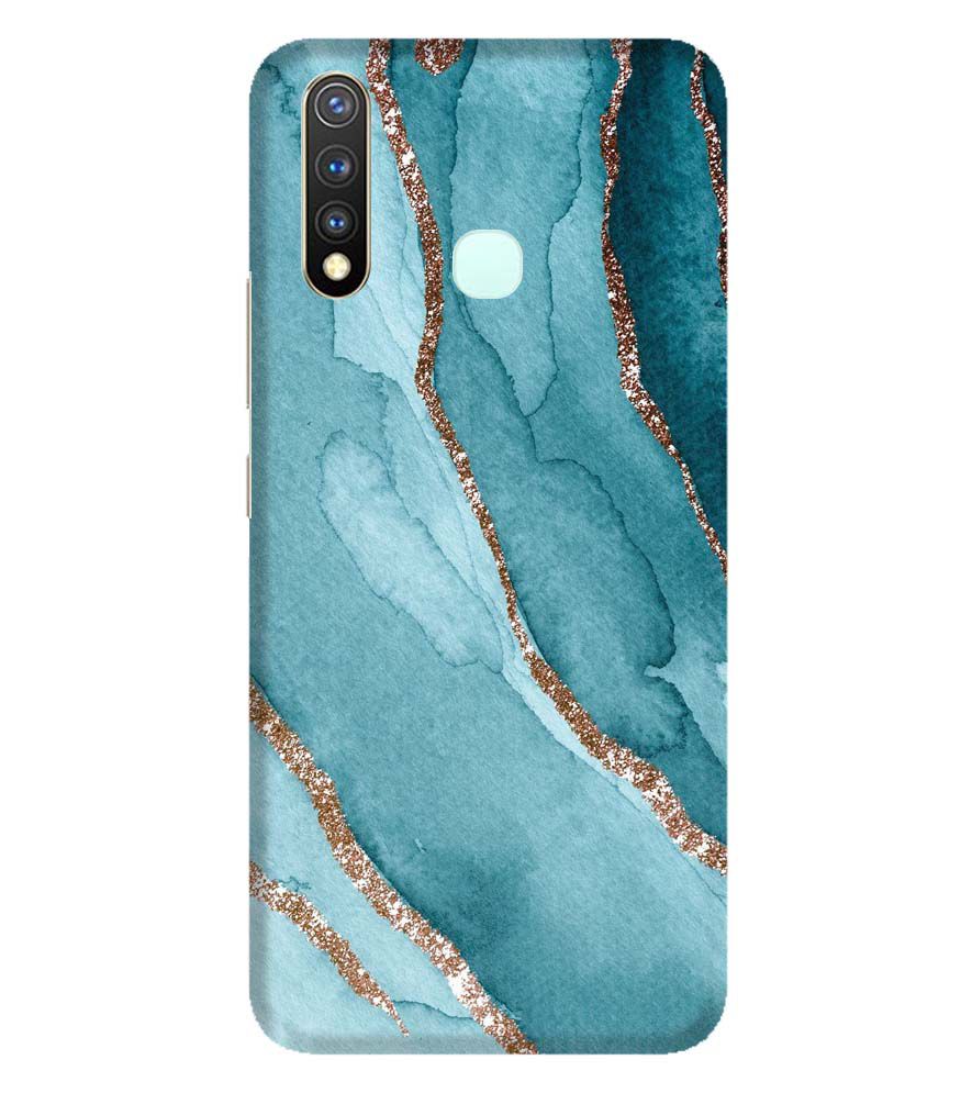 PS1329-Golden Green Marble Back Cover for Vivo Y19