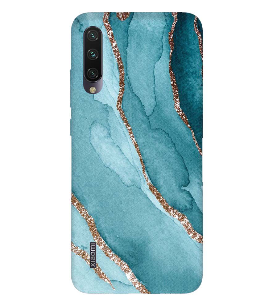 PS1329-Golden Green Marble Back Cover for Xiaomi Mi A3