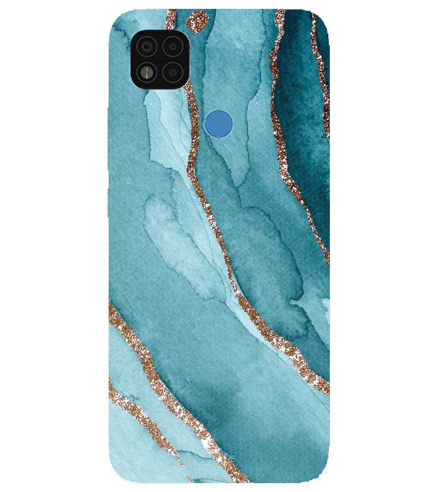 PS1329-Golden Green Marble Back Cover for Xiaomi Poco C31