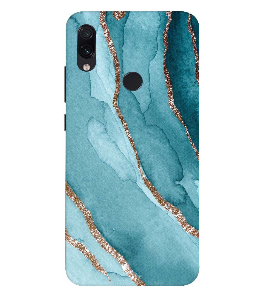 PS1329-Golden Green Marble Back Cover for Xiaomi Redmi 7