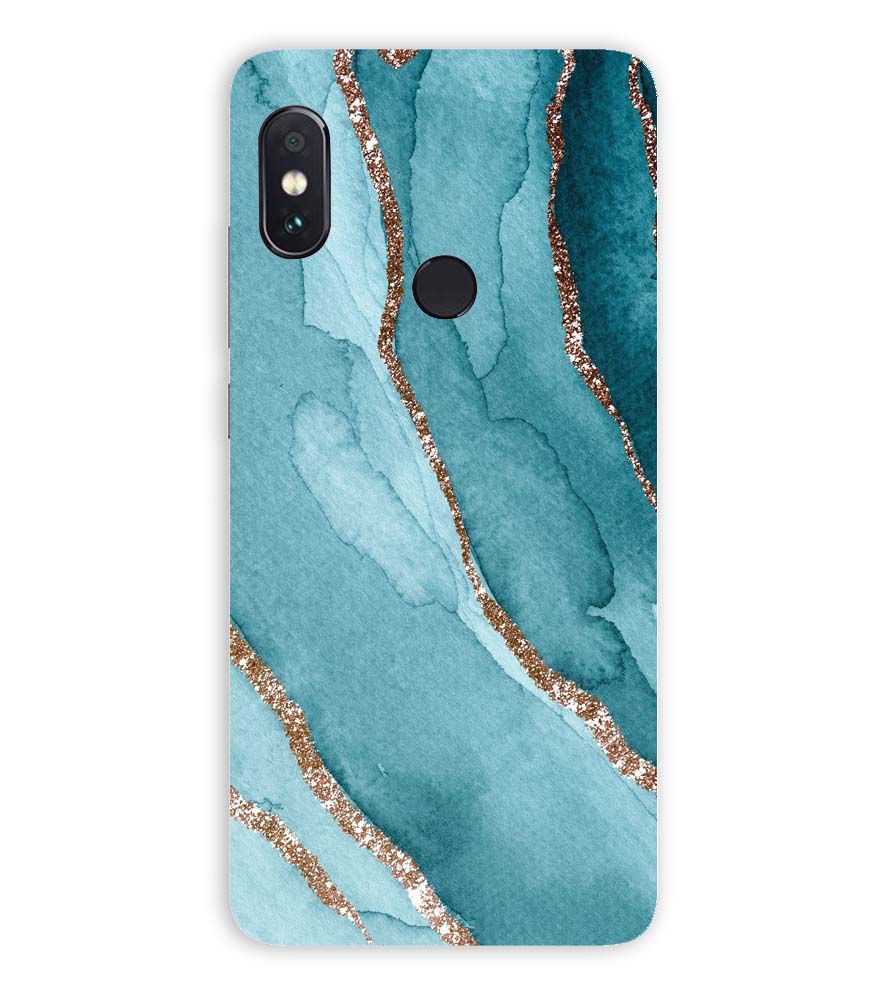 PS1329-Golden Green Marble Back Cover for Xiaomi Redmi Note 5 Pro