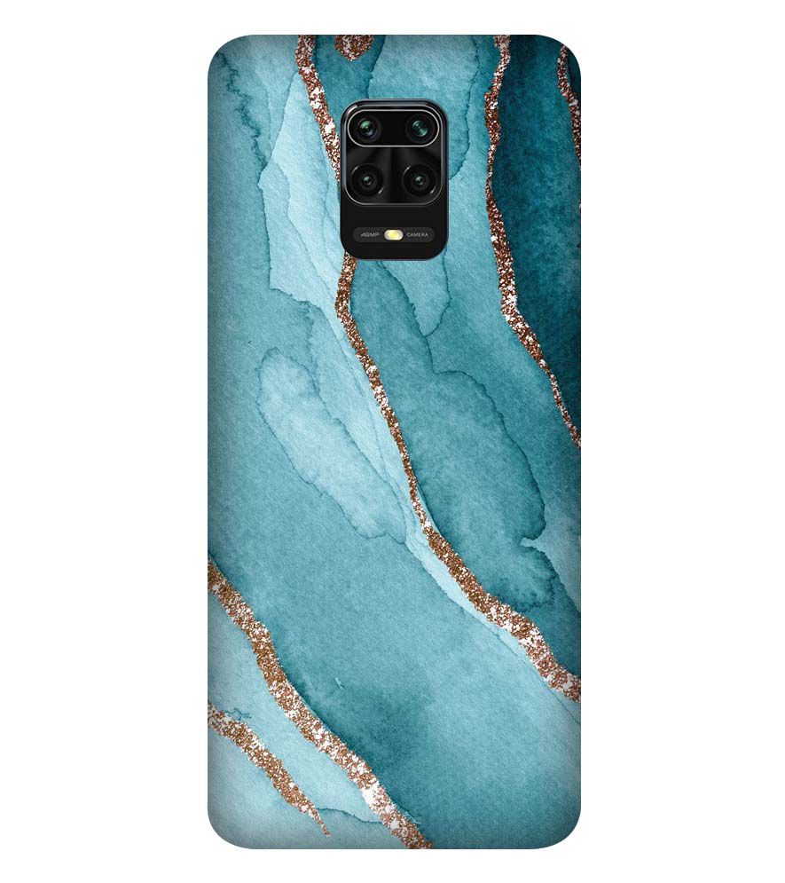 PS1329-Golden Green Marble Back Cover for Xiaomi Redmi Note 9S