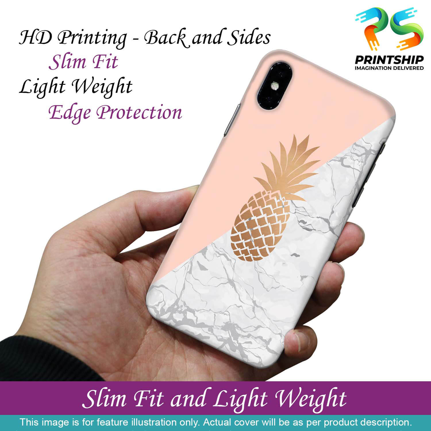 PS1330-Pineapple Marble Back Cover for Xiaomi Redmi 9 Prime