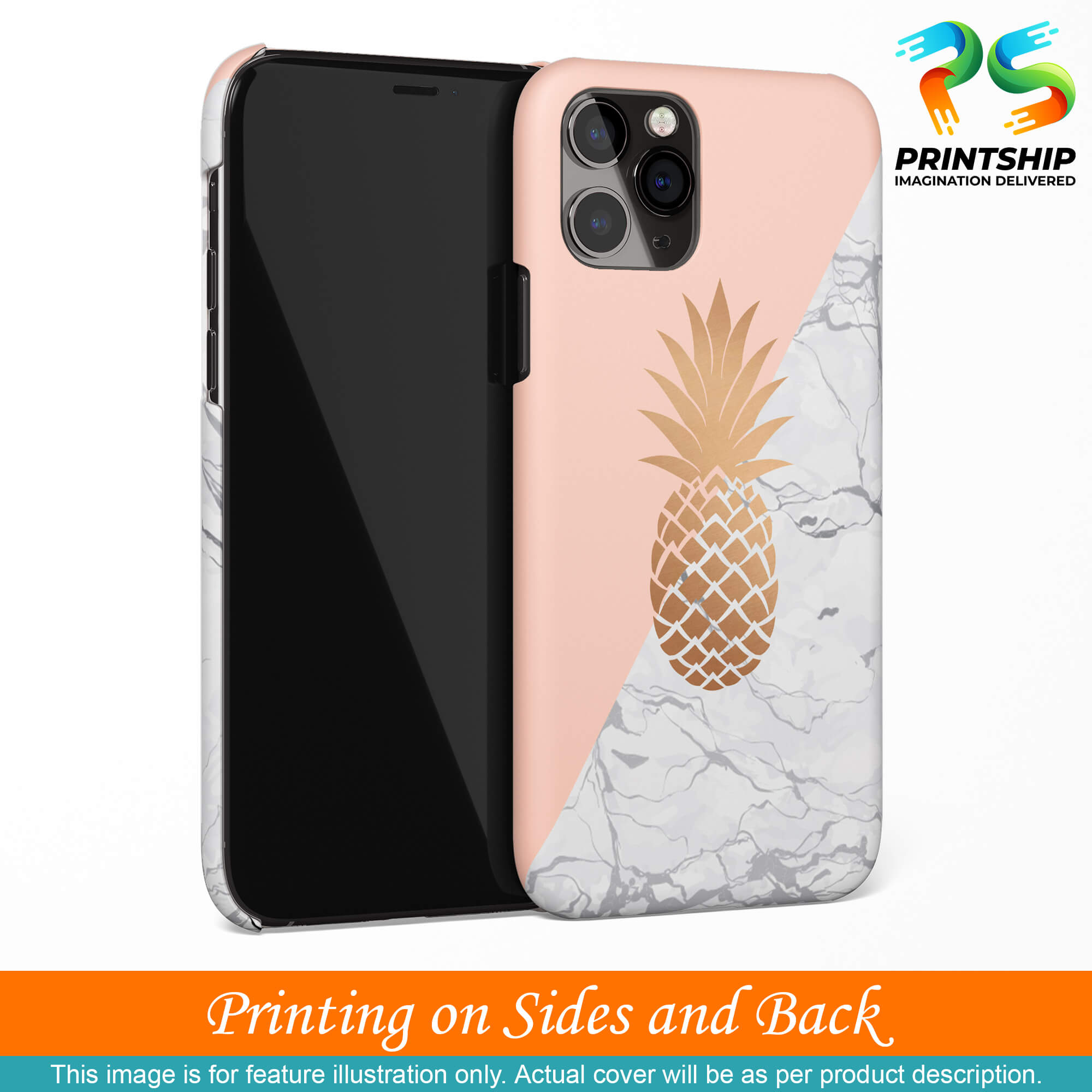 PS1330-Pineapple Marble Back Cover for Xiaomi Redmi Note 10-Image3