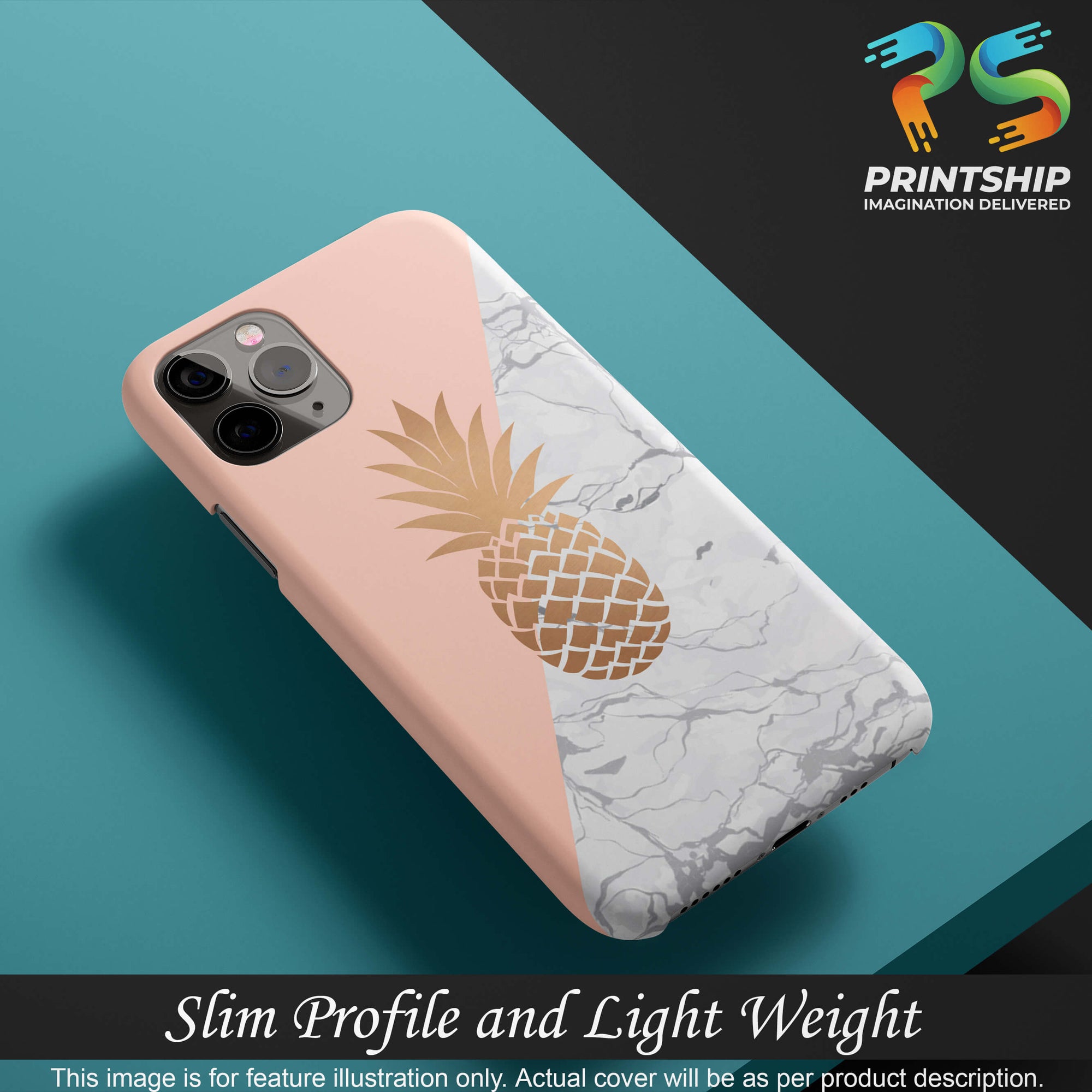 PS1330-Pineapple Marble Back Cover for Realme 5i-Image4