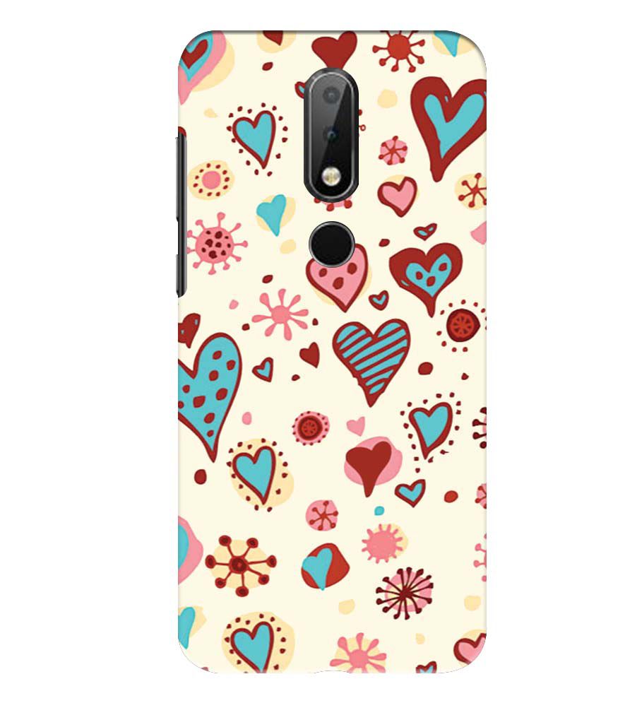 PS1332-Hearts All Around Back Cover for Nokia 6.1 Plus (Nokia X6)