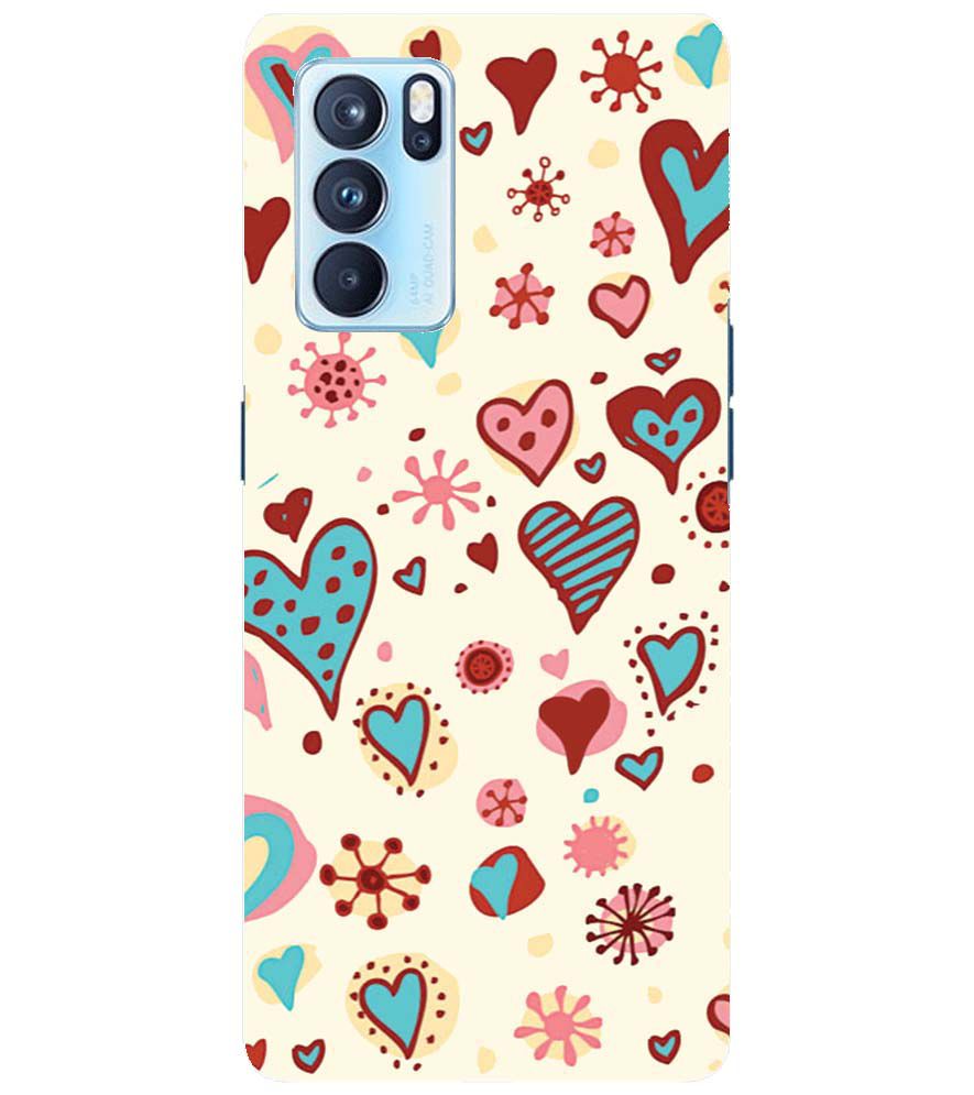 PS1332-Hearts All Around Back Cover for Oppo Reno6 Pro 5G