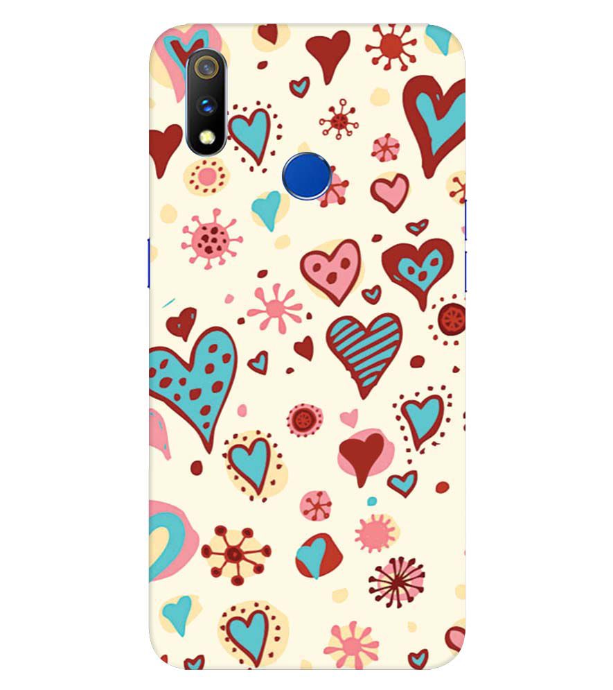 PS1332-Hearts All Around Back Cover for Realme 3 Pro