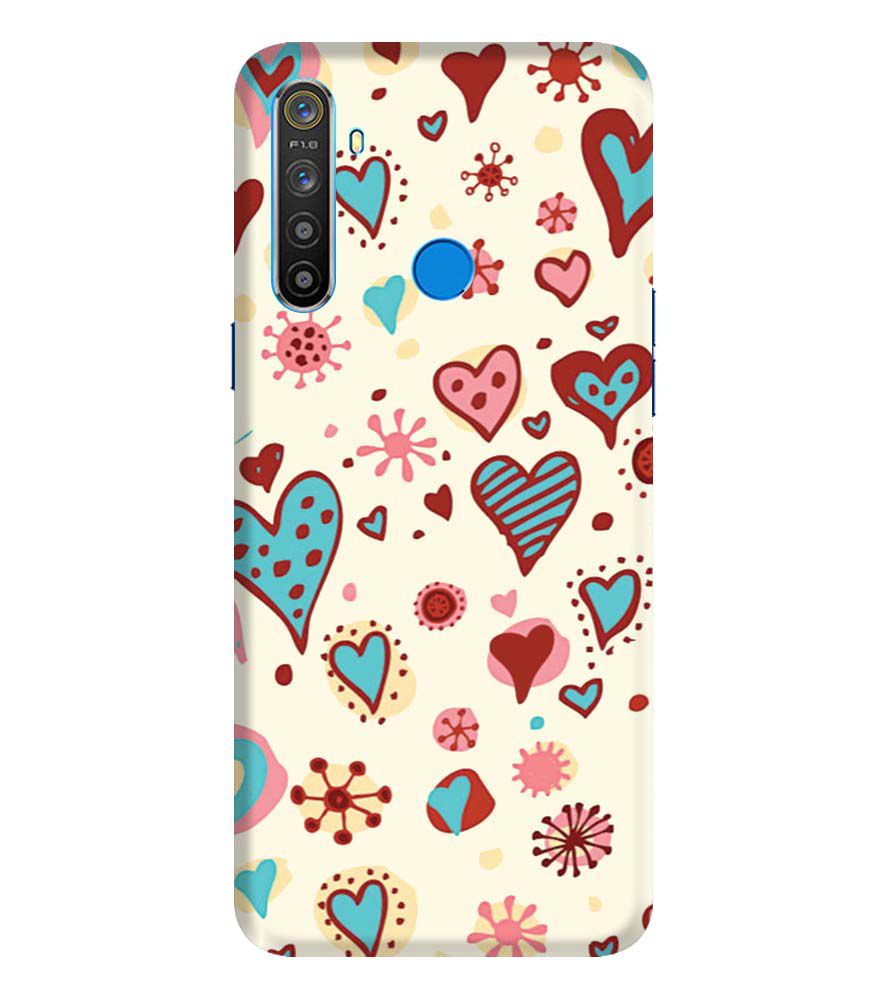 PS1332-Hearts All Around Back Cover for Realme 5i