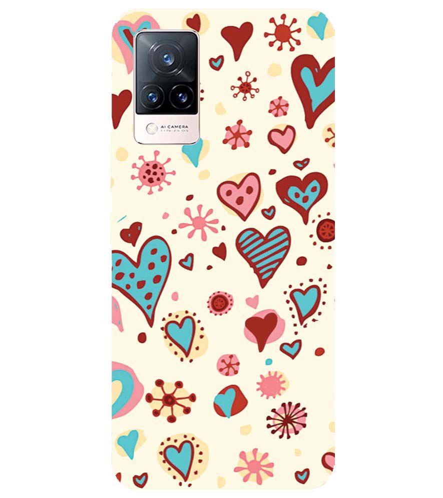 PS1332-Hearts All Around Back Cover for Vivo V21 5G