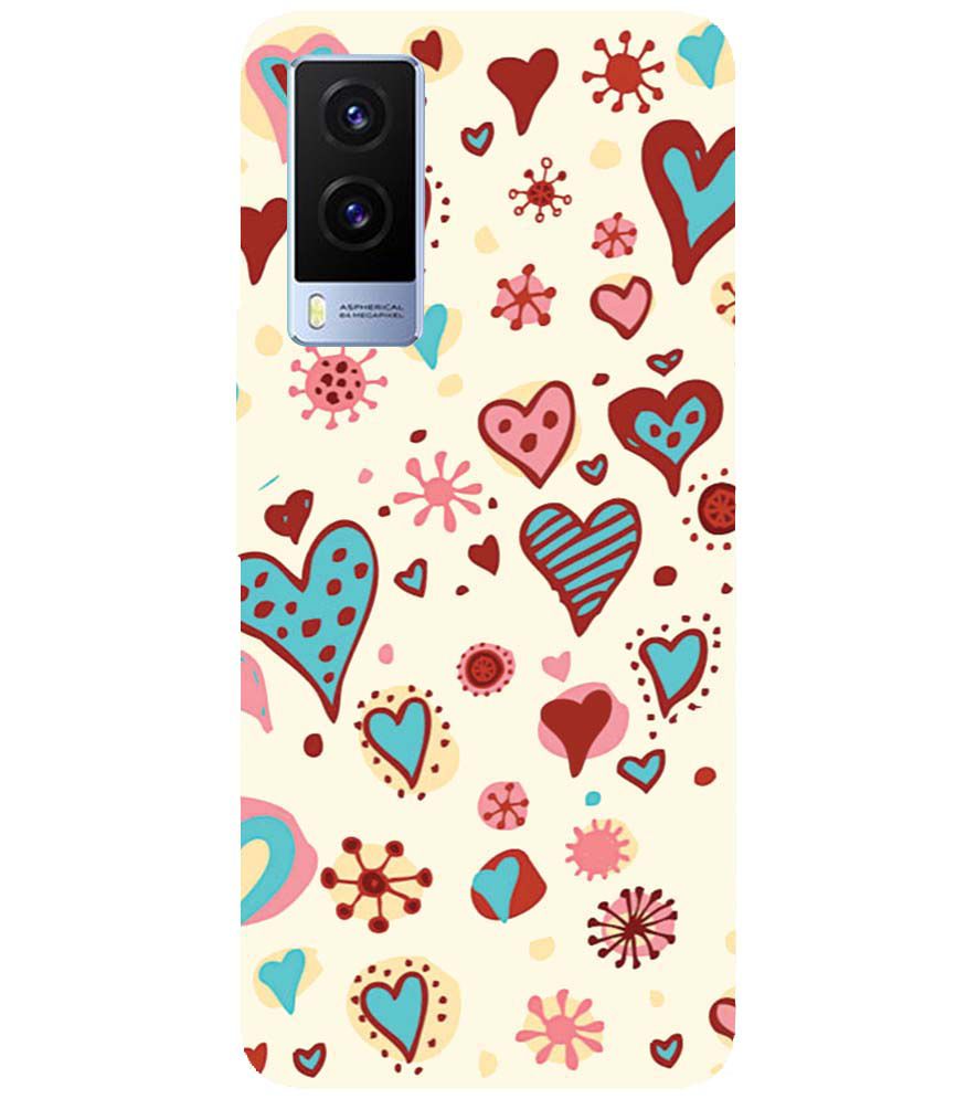 PS1332-Hearts All Around Back Cover for Vivo V21e 5G