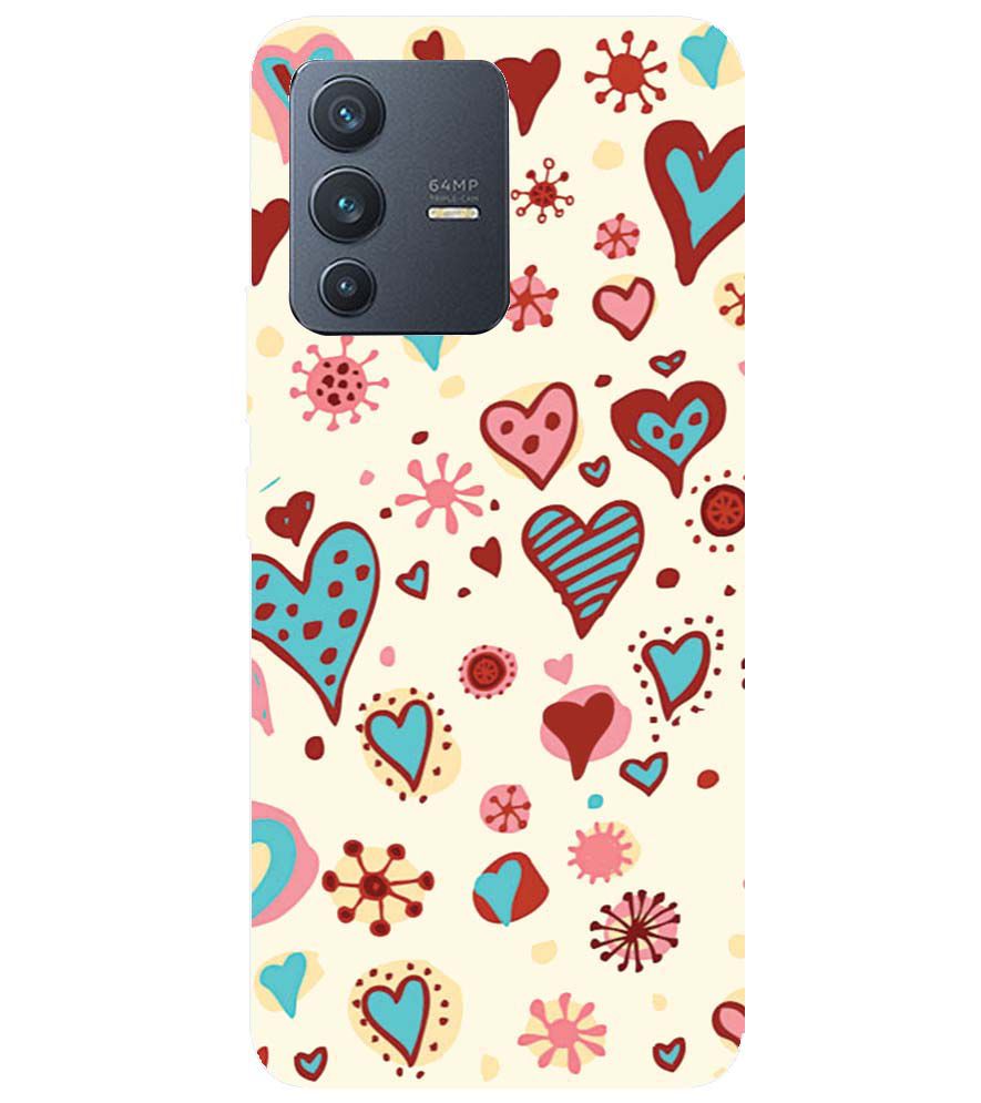 PS1332-Hearts All Around Back Cover for vivo V23 5G