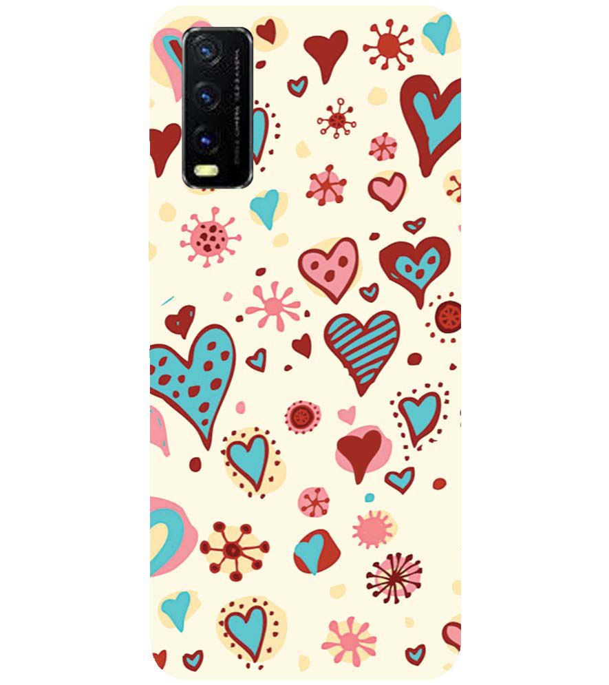 PS1332-Hearts All Around Back Cover for vivo Y12s