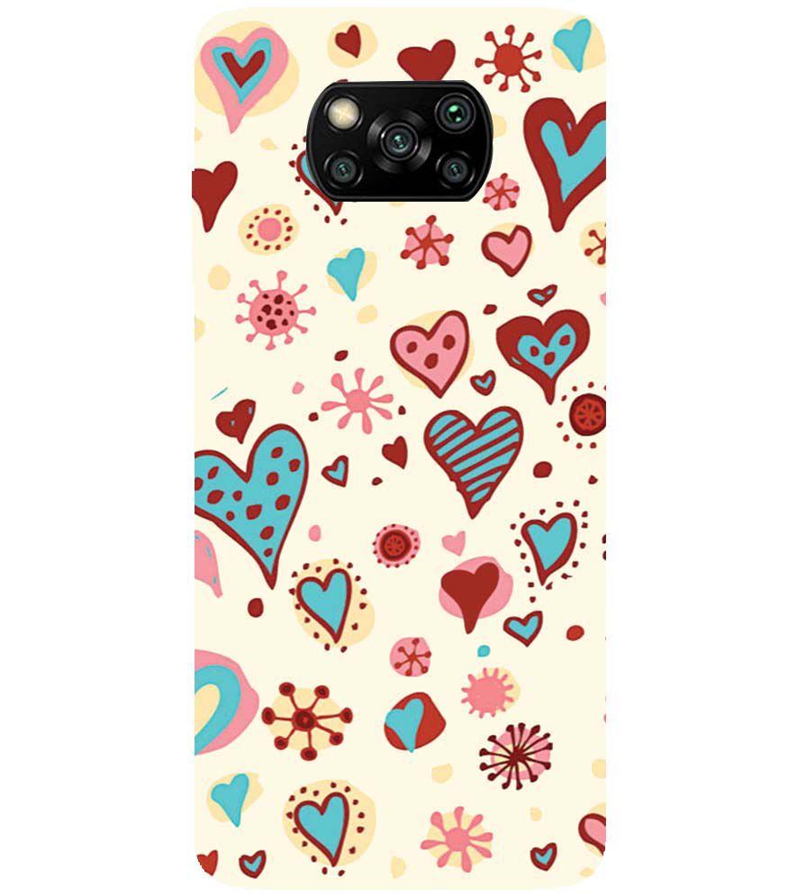 PS1332-Hearts All Around Back Cover for Xiaomi Poco X3 Pro