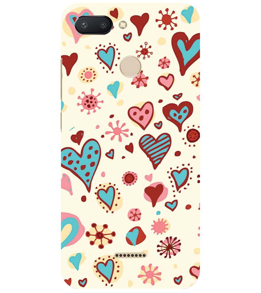 PS1332-Hearts All Around Back Cover for Xiaomi Redmi 6