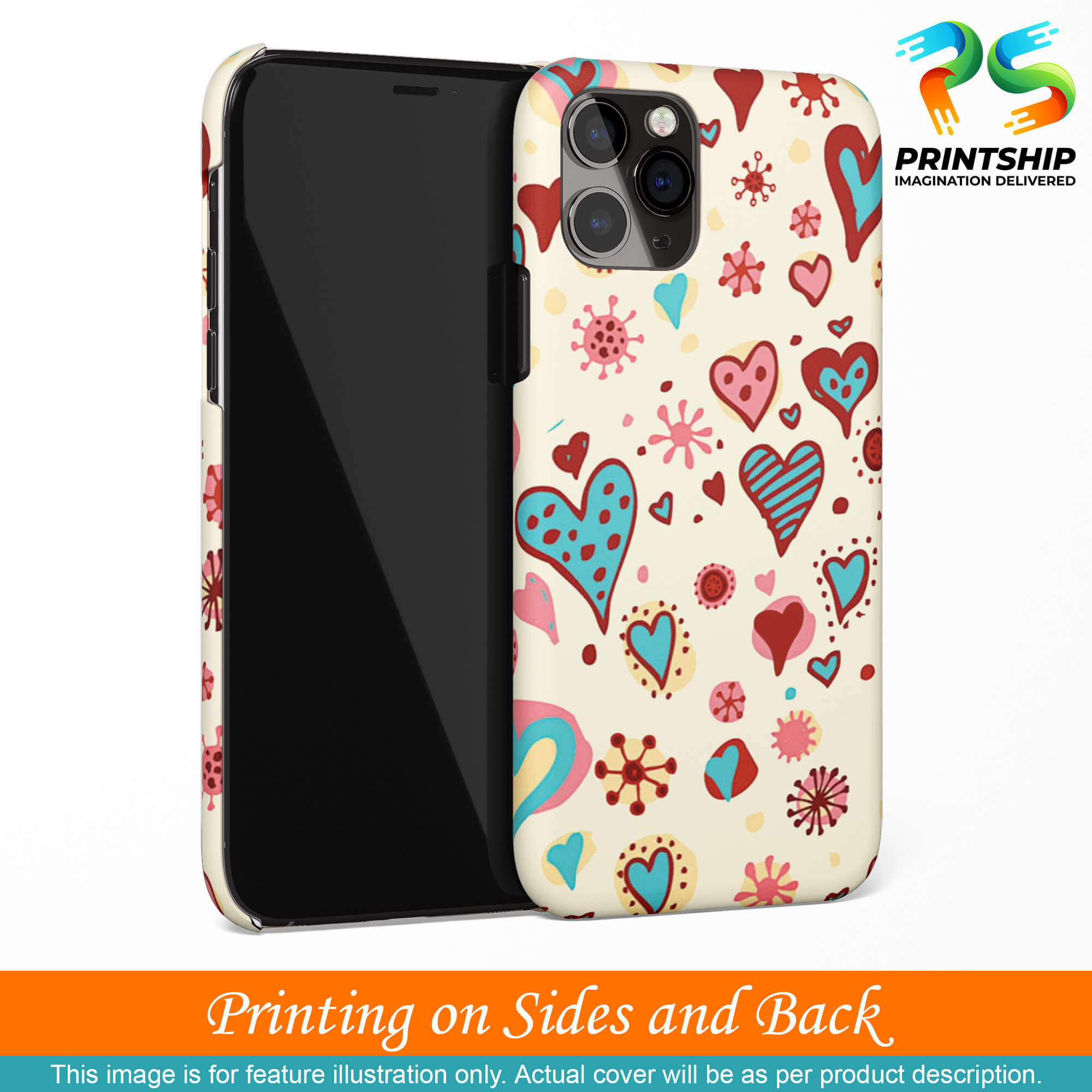 PS1332-Hearts All Around Back Cover for Samsung Galaxy A20-Image3