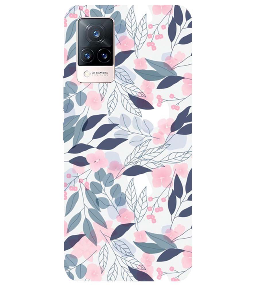 PS1333-Flowery Patterns Back Cover for Vivo V21 5G