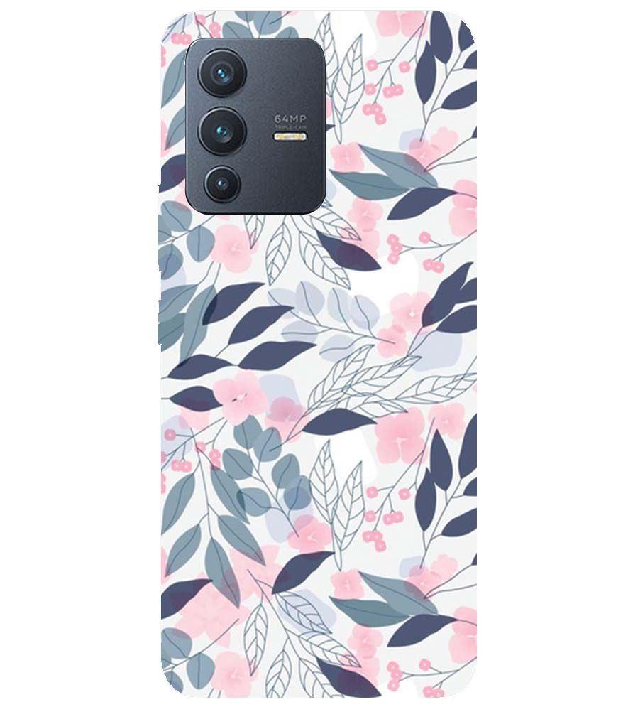 PS1333-Flowery Patterns Back Cover for vivo V23 5G