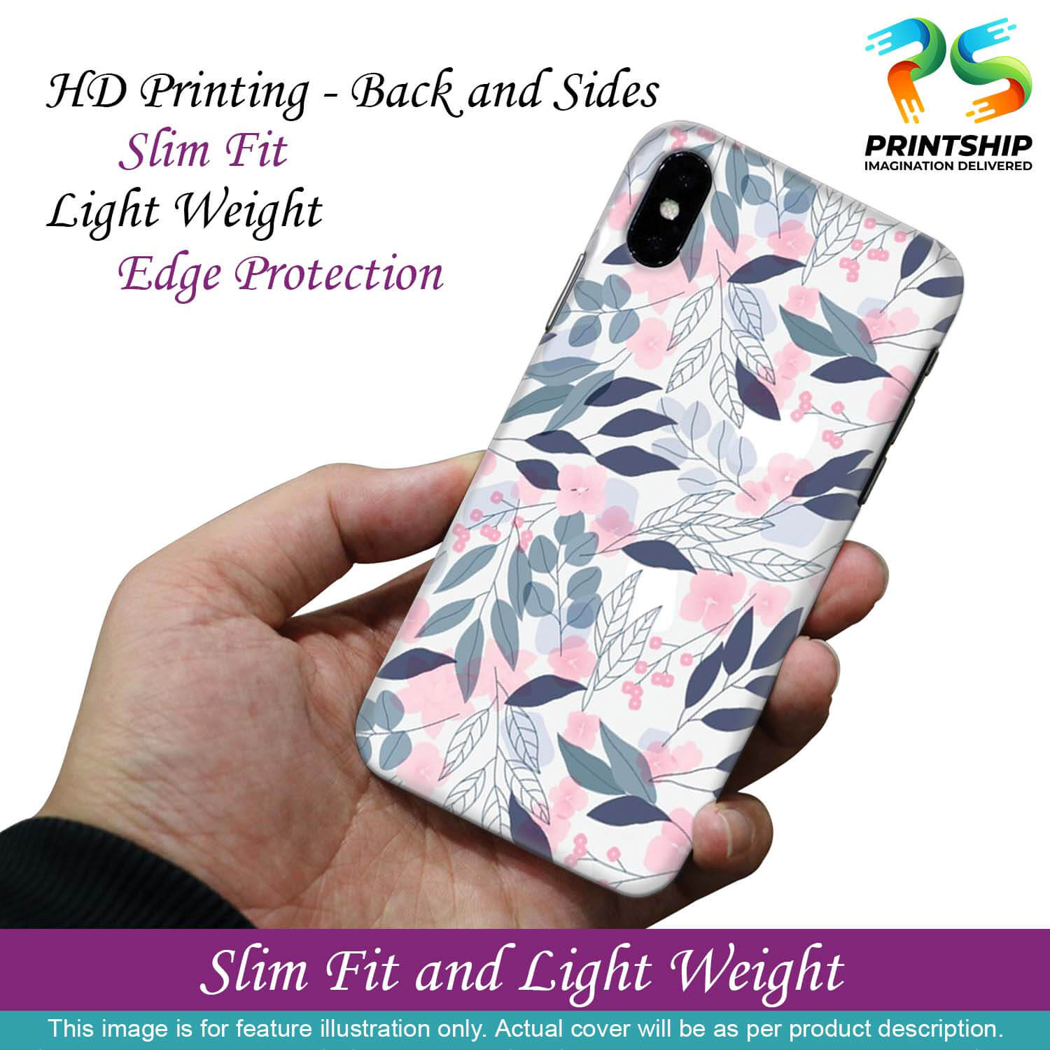 PS1333-Flowery Patterns Back Cover for Oppo A3s-Image2