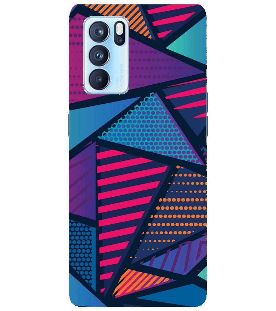 PS1335-Geometric Pattern Back Cover for Oppo Reno6 Pro 5G