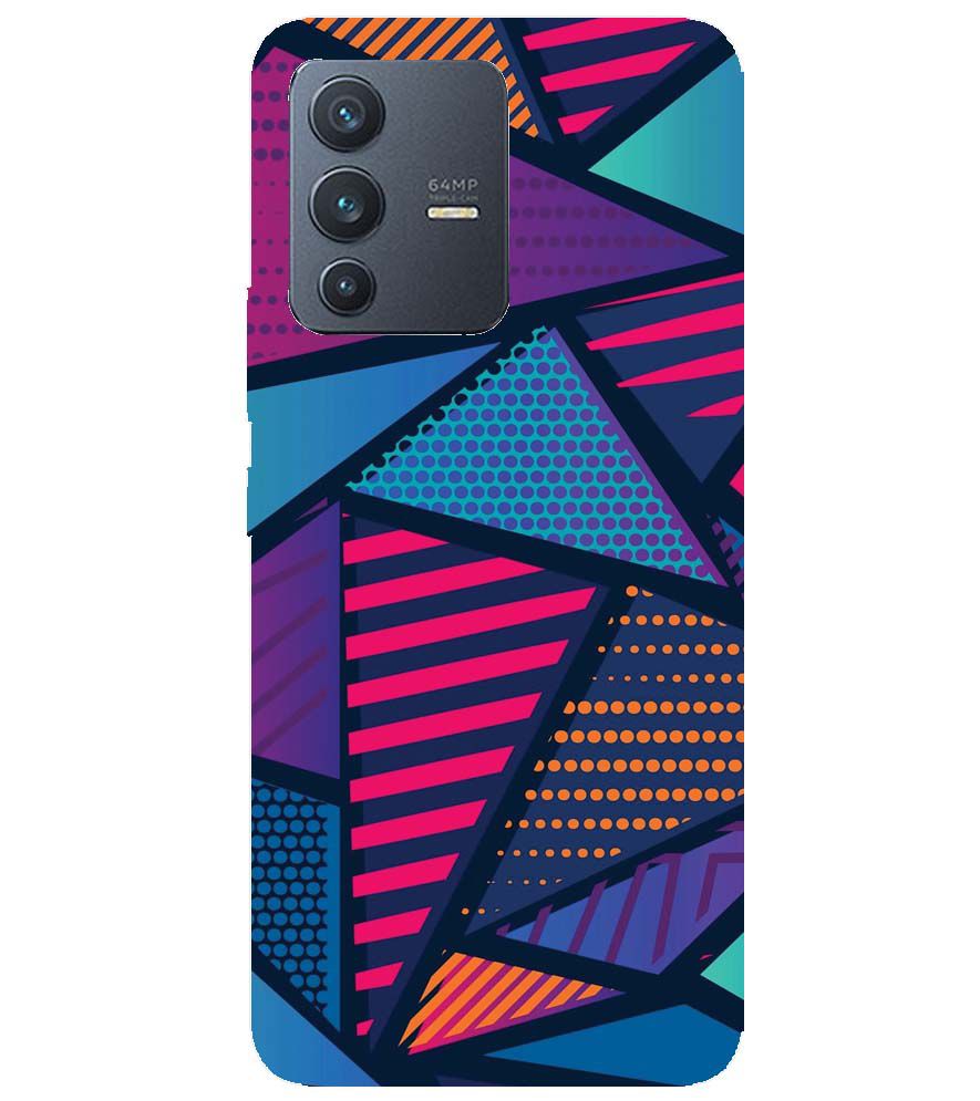 PS1335-Geometric Pattern Back Cover for vivo V23 5G