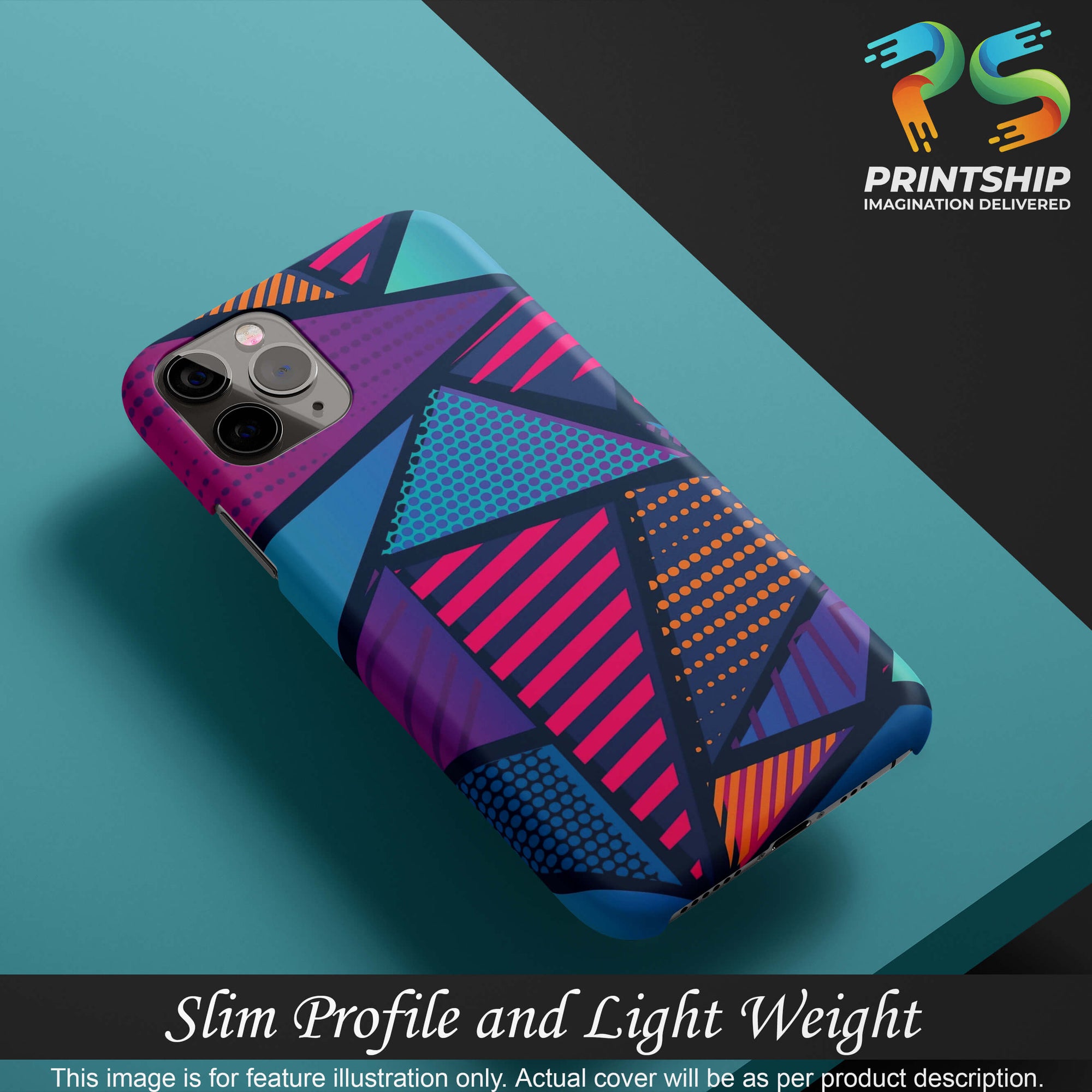 PS1335-Geometric Pattern Back Cover for Xiaomi Redmi 9 Prime-Image4