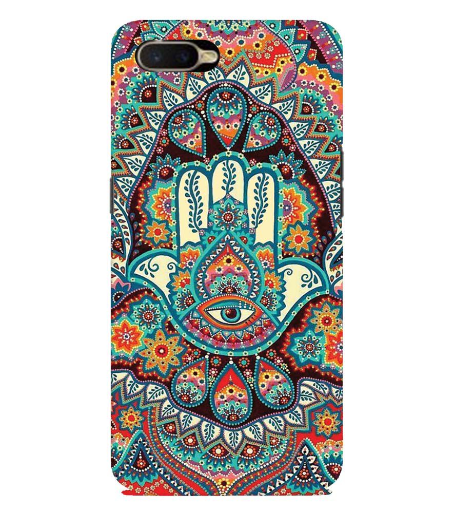 PS1336-Eye Hands Mandala Back Cover for Oppo K1